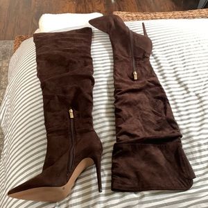 Jessica Simpson thigh, high chocolate brown suede boot